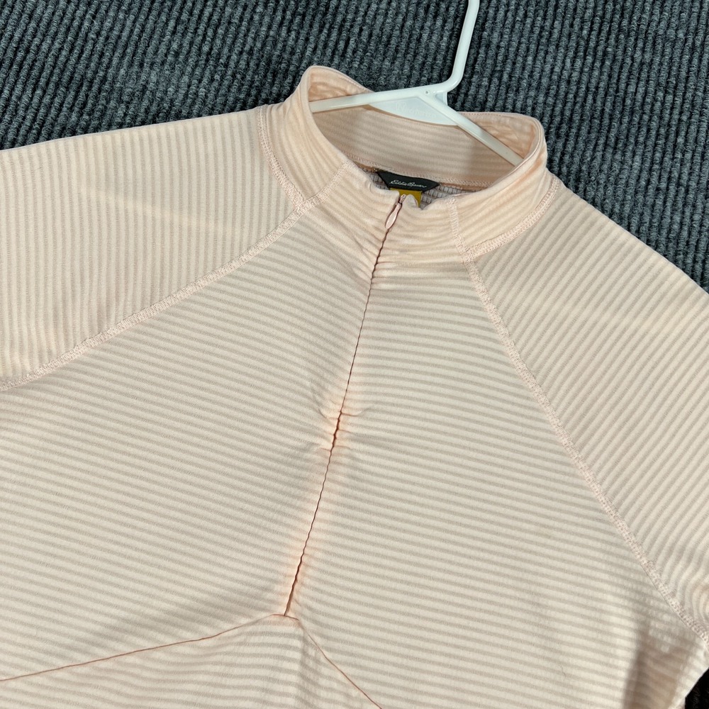 Eddie Bauer Pullover Womens Large‎ Light Pink Long Sleeve 1/4 Zip Outdoor Casual